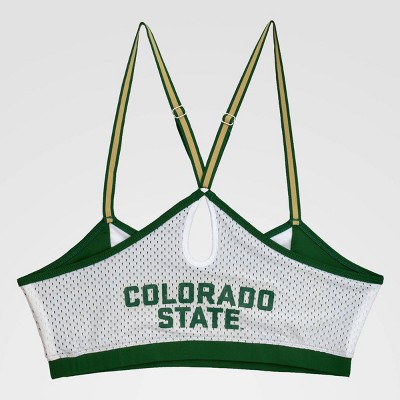 NCAA Colorado State Rams Sporty Bralette with Keyhole - White XL