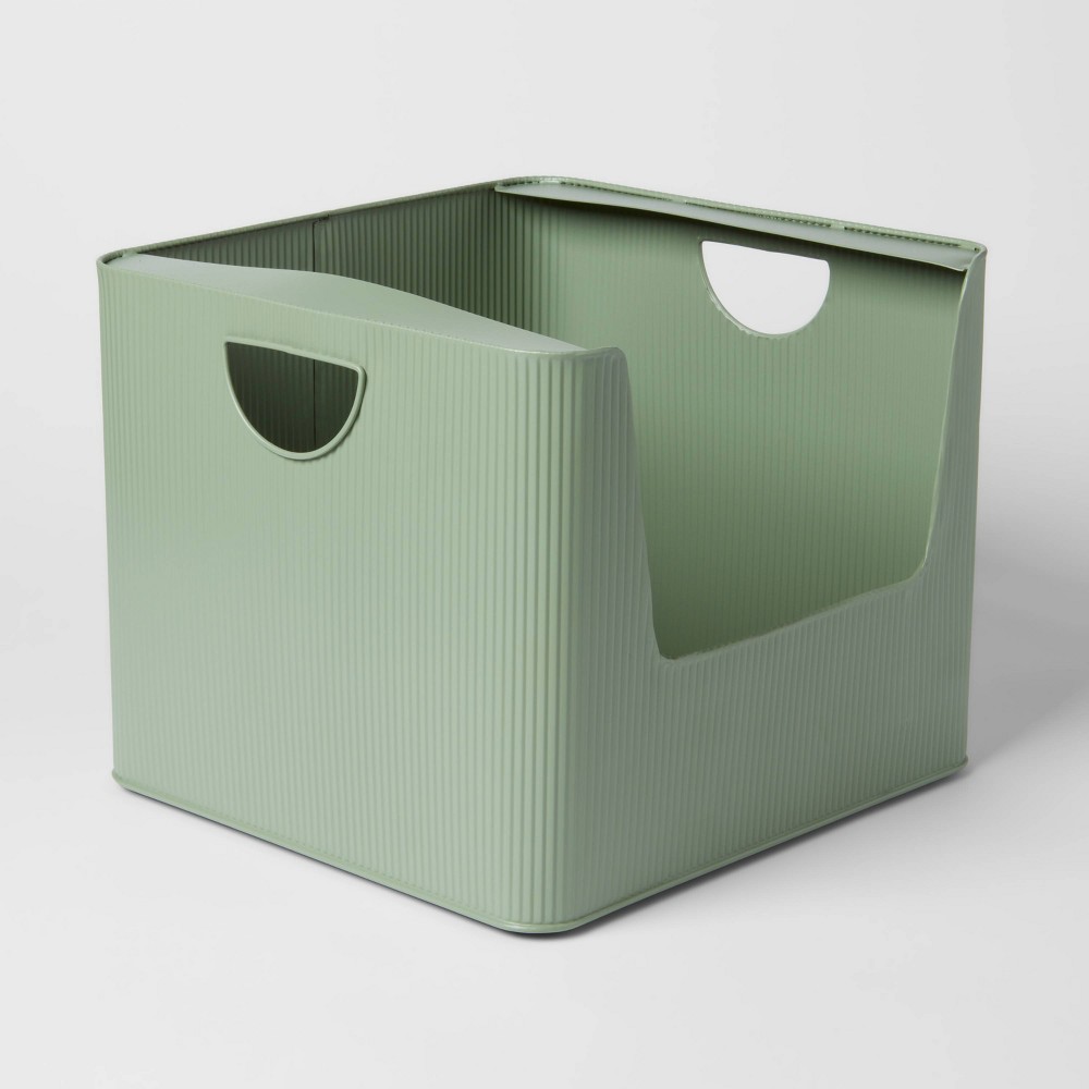 Metal Bin Large Open Front Green - Brightroom™