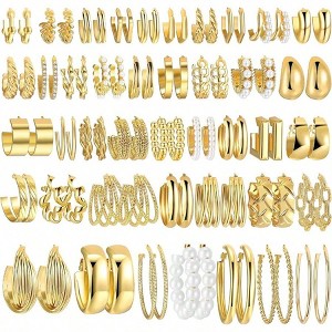 Gold-42 Pairs, Popular Styles for 2025 Year Fashionable Daily Low Allergy Suitable for Women To Wear - 1 of 4