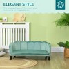 Velvet Large Dog Couch with Foam Cushion, Soft and Cute Dog Bed with Pearl Design, Dog Sofa for Big and Medium Dogs, Green - 3 of 4