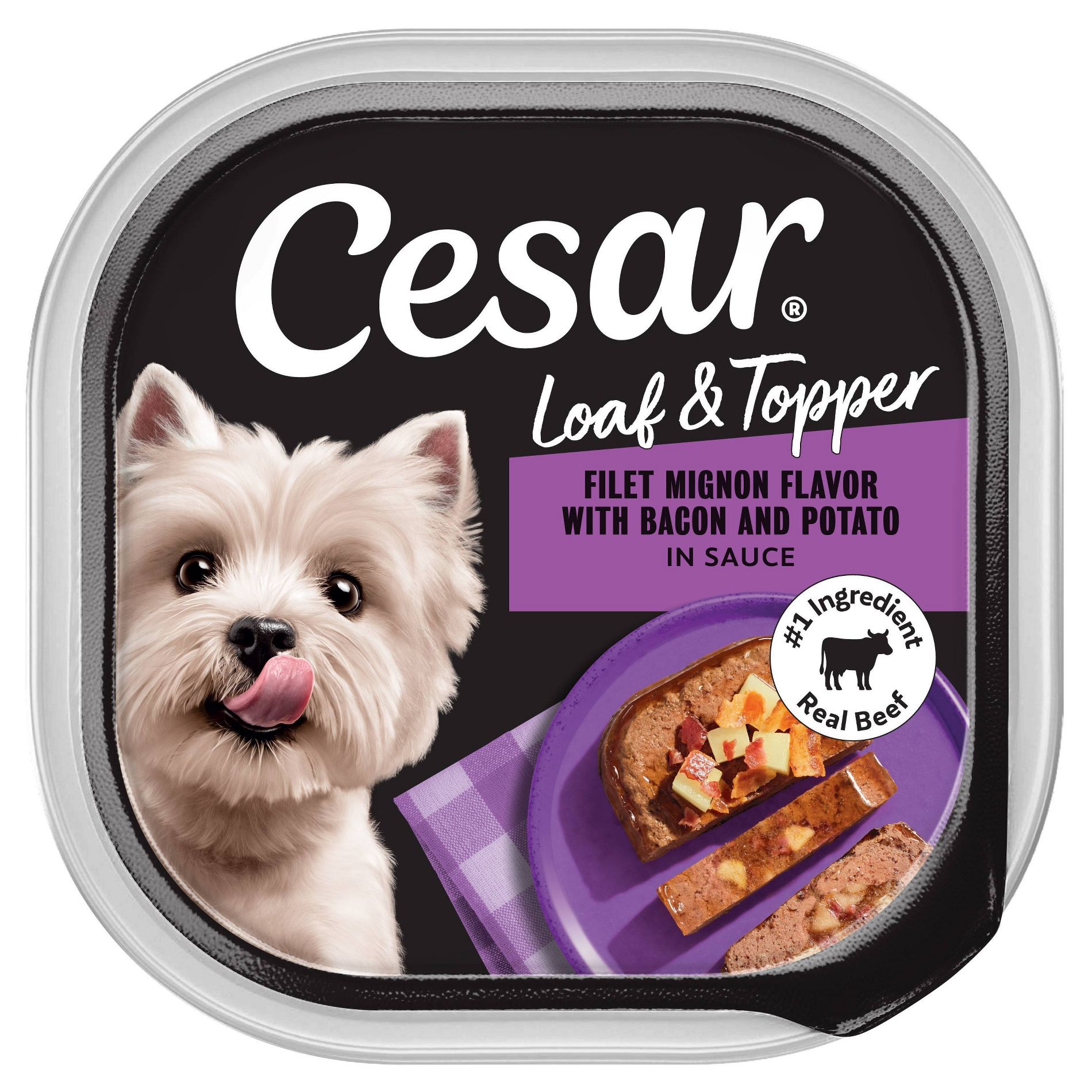 Cesar Loaf and Topper in Sauce Small Breed Wet Dog Food