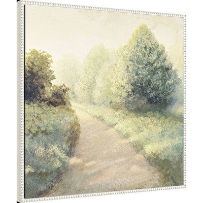 Michael Marcon 30"x30" Sylvie Beaded White Framed Canvas Nature Print