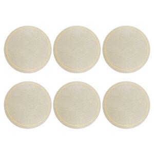 Unique Bargains Round PVC Leather Waterproof Anti-slip Home Decor Coasters 6 Pcs - 1 of 4