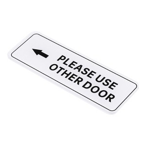 Unique Bargains Acrylic Self-Adhesive Decor Home Hotel Please Use Other Door Left Arrow Sign - 1 of 4