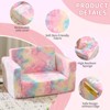 Angel Sar Glow in The Dark Kids Sofa Bed, Unicorn Foldable All-Sponge Chaise Lounge, Pink Flannel Convertible Bed for Children - 3 of 4