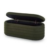 Kumasinova Teddy Fabric Storage Ottoman Bench, Oval Ottoman with Storage, Versatile Entryway Bench & Foot Stool, Bed Bench with Soft Cushioned Lid - 2 of 4