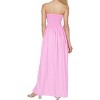 LA LEELA Women's House Daily Routine Evening Wear Solid Smocked Top Maxi Slit Dress Casual Strapless Tube Dresses for Women - 3 of 3