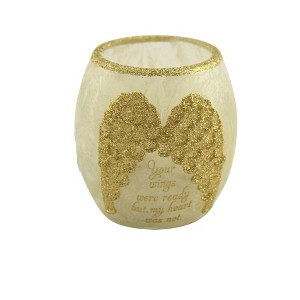 Stony Creek 3.0 Inch Angel Wings Pre-Lit Votive Heart Bereavment Lose Gold Novelty Sculpture Lights - 1 of 4