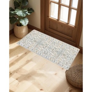 Nasitip Boho Area Rugs,Ultra Thin Low Pile Floral Rug, Soft Stain Resistant Carpet with Non Slip Backing,for Indoor Outdoor - 1 of 4