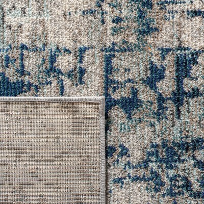Gray Synthetic Hand-knotted Square Area Rug, 3' x 3'