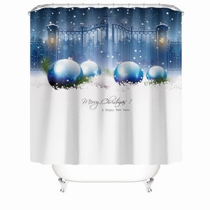Blue Ball In The Snow Shower Curtains for Bathroom Waterproof Fabric Bath Curtain Durable Soft Stylish Bathroom Decor 72x72 Inch - 1 of 1