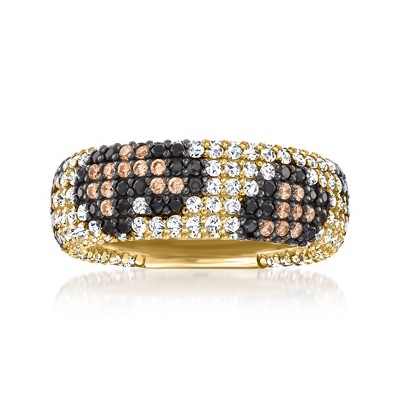 Ross-Simons 1.80 ct. t.w. Multicolored CZ Leopard-Print Ring in 18kt Gold Over Sterling