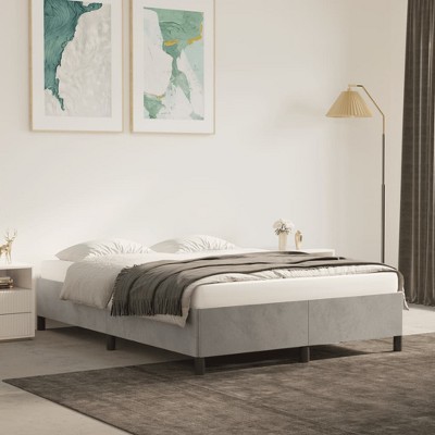 vidaXL Bed Frame Light Gray 76 in.x79.9 in. King Velvet