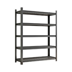 Clihome 5-Layer Metal Multi-Purpose Storage Rack,Boltless Storage Rack with Gourd Hole Design - 1 of 4