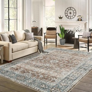 Vintage Old Carpet, Machine Washable Non-Slip Hairless, Foldable Floor Mat, Living Room, Bedroom, Dormitory - 1 of 4