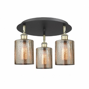 Cobbleskill - 3 Light Flush Mount In Art Deco Style-9.63 Inches Tall and 17.75 Inches Wide - 1 of 1