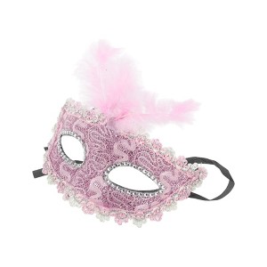 Unique Bargains Dragon Pattern Feather Half Face Party Mask 1 Pc - 1 of 4