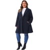 Agnes Orinda Women's Plus Size Elegant A Line Notched Lapel Double Breasted with Pockets Pea Coats - 3 of 4