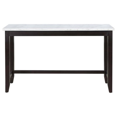 Toby Rectangular Black and White Marble Top Counter Height Table