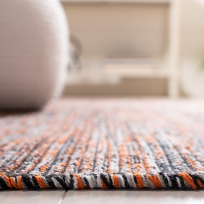 Montauk Black and Orange Handwoven Cotton Area Rug