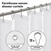 Americanflat 71x71 White Woven Shower Curtain with Tassel And Accents - Includes 12 Grommets and Hooks - 100% Polyester - 3 of 4