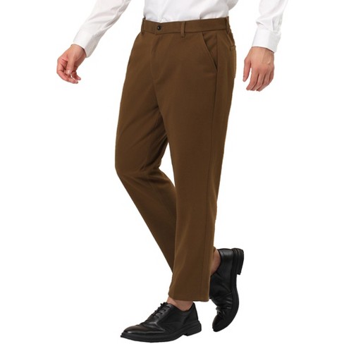 Lars Amadeus Men's Slim Fit Flat Front Solid Color Chino Prom Dress Pants - image 1 of 4