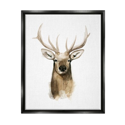Stupell Industries Deer Portrait WatercolorFloater Canvas Wall Art