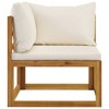 vidaXL 5-Piece Outdoor Patio Lounge Set - Solid Acacia Wood, Modular Design, Comfortable Cushions, Natural Wood & Cream White Color - 4 of 4