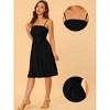Allegra K Women's Summer Boho Smocked Spaghetti Strap Tie Waist Ruffle Beach Dress - 2 of 4