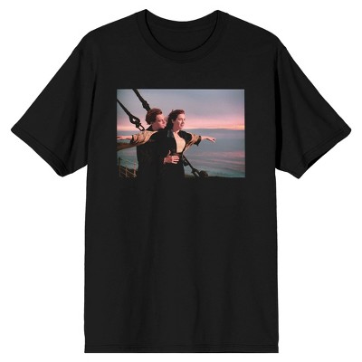 Titanic Jack & Rose Screenshot Crew Neck Short Sleeve Men's Black T-shirt-Large