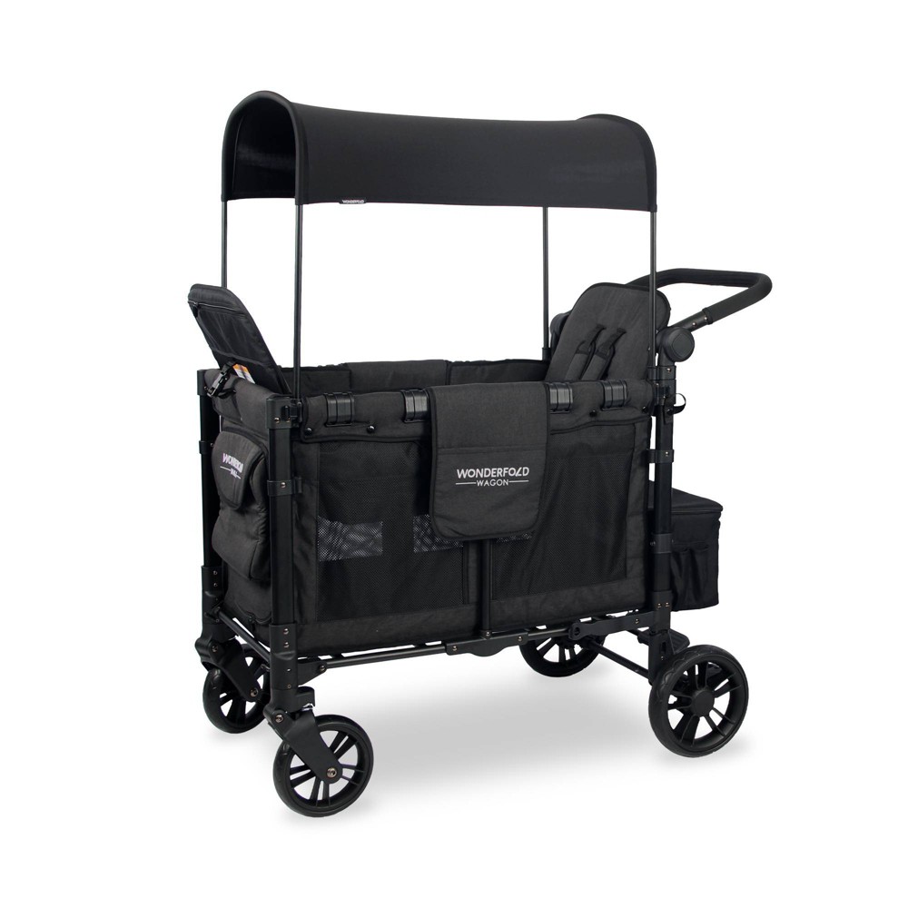 Photos - Pushchair WONDERFOLD W2 Elite Double Folding Stroller Wagon - Black
