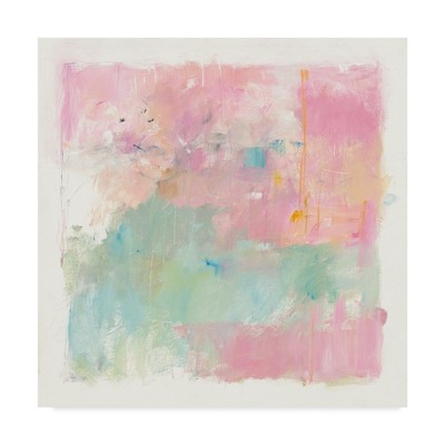 18x18 Pink and Green Abstract Canvas Art