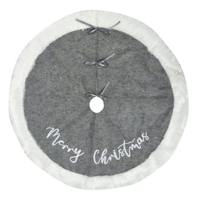 Season's Designs 48In Grey Merry Christmas Skirt