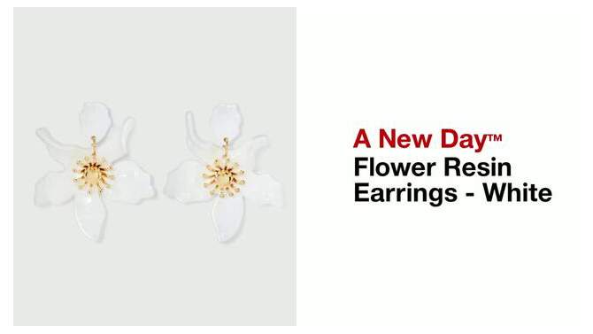 Flower Resin Earrings - A New Day&#8482; White, 2 of 10, play video