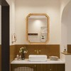 FONTOI Wall Mounted Mirror Cabinet with Wooden Frame Hidden Storage Shelves Modern Space Saving Design for Bathroom, Brown, 23.82"*5.31"*31.5" - 4 of 4