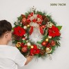 Christmas Wreath with Lights, 30 Inch Battery Operated Large Outdoor Christmas Wreath with Ball Ornaments and 40 LED Lights Lighted Xmas Wreath - 4 of 4