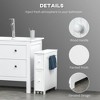 Slim Bathroom Storage Cabinet, MDF Storage Cabinet With Toilet Paper Holder, 2 Drawers, Side Towel Rack, Wheels, Freestanding Storage Cabinet - 3 of 4
