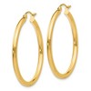Black Bow Jewelry 2.5mm x 35mm 14k Yellow Gold Classic Round Hoop Earrings - 2 of 4