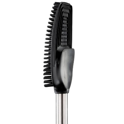 Stainless Steel and Black Soft Bristle Toilet Brush with Holder