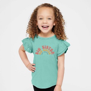 The Juniper Shop Big Sister Stacked Curved Toddler Flutter Sleeve Tee - 1 of 1