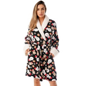 Just Love Women's Plush Velour Robe – Soft Trimmed Lounge Bathrobe - 1 of 3