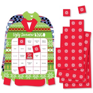Big Dot of Happiness Wild and Ugly Sweater Party - Bar Bingo Cards and Markers - Holiday and Christmas Animals Party Shaped Bingo Game - Set of 18 - 1 of 4