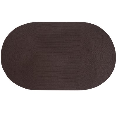 Alpine Collection Burgundy Stripe 100% Polypropylene Durable & Stain Resistant Double Sided Reversible Indoor Area Utility Oval Rug