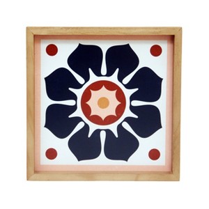 VIP Wood 9.5 in. White Textile Pattern Art Print Frame - 1 of 2