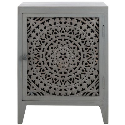 Thea 1 Door Carved Nightstand  - Safavieh