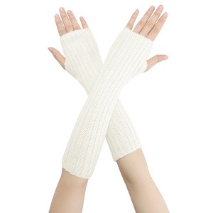 INSPIRE CHIC Acrylic Fingerless Elbow Length Arm Warmers 1 Pair - 1 of 4