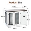 NicBex 43.7Inch Dog Crate Furniture Modern Decorative Dog Cage with 2 Doors,End Table Dog Cage Indoor Use,White+Deep Walnut - 2 of 4