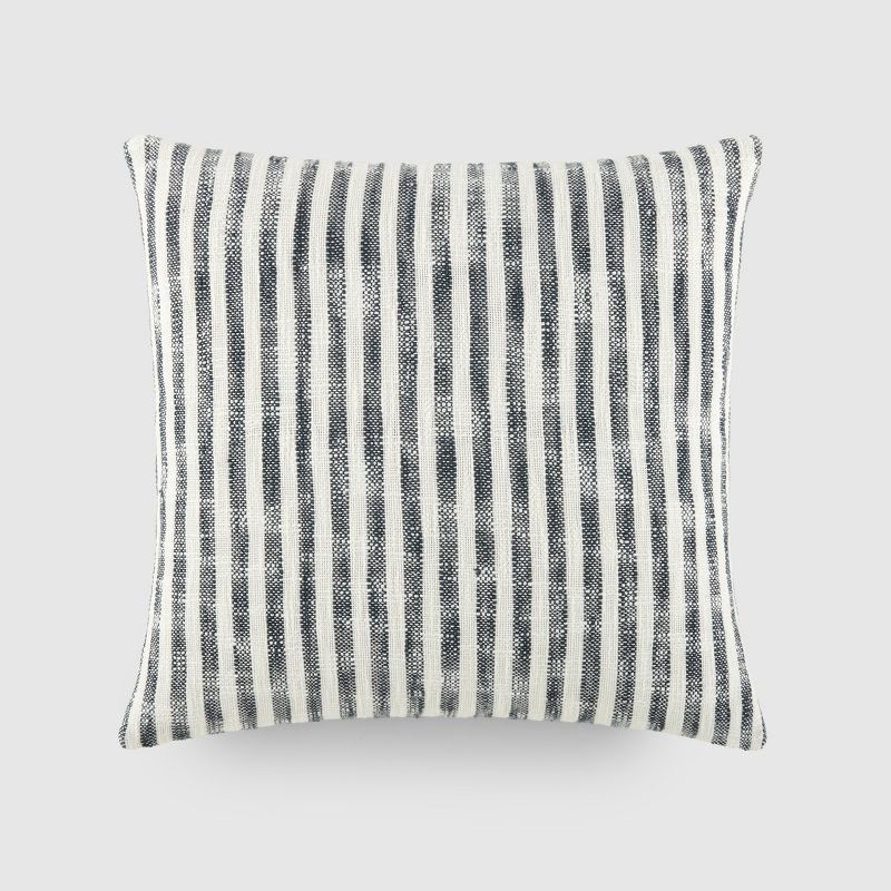 Yarn Dyed Cotton Decor Throw Pillow Cover and Pillow Insert Set in Bengal Stripe Pattern - Becky Cameron, 1 of 15