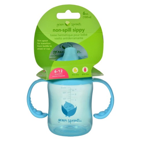 Green Sprouts Non-spill Sippy Cup Aqua 6-12 Months - 1 Ct : Target