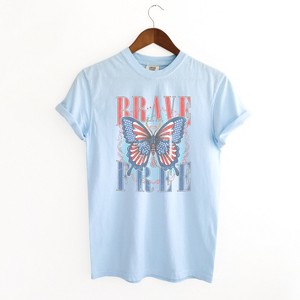 Simply Sage Market Women's Brave Butterfly Short Sleeve Garment Dyed Tee - 1 of 2